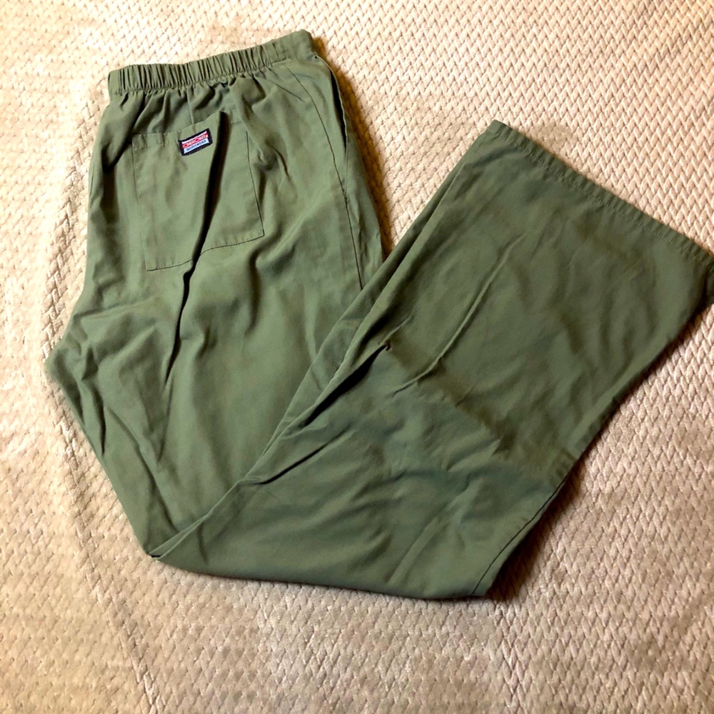 Cherokee Medium Flare Scrub Pants Olive Green